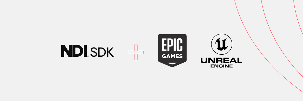 Key visual depicting NDI and epic games, unrela engine logos