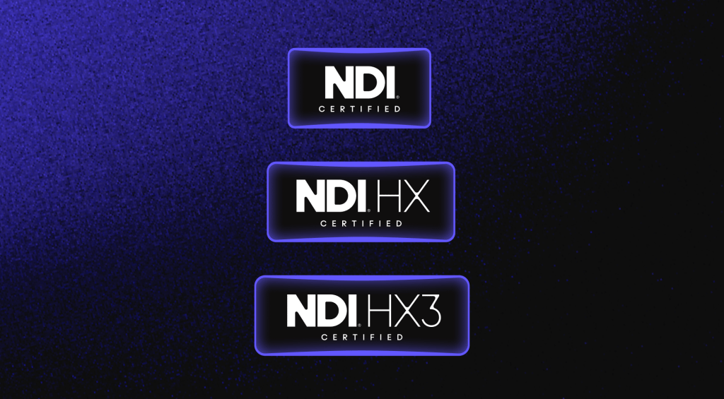 The NDI Certified badges that can be applied to products that integrate NDI.