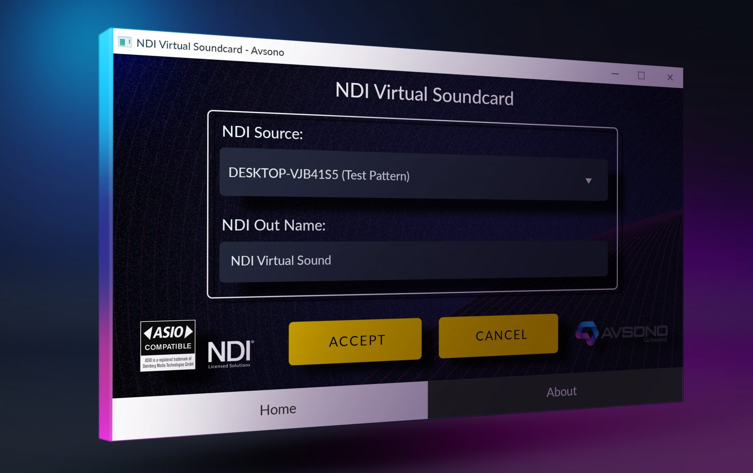 NDI Virtual Soundcard Screenshot